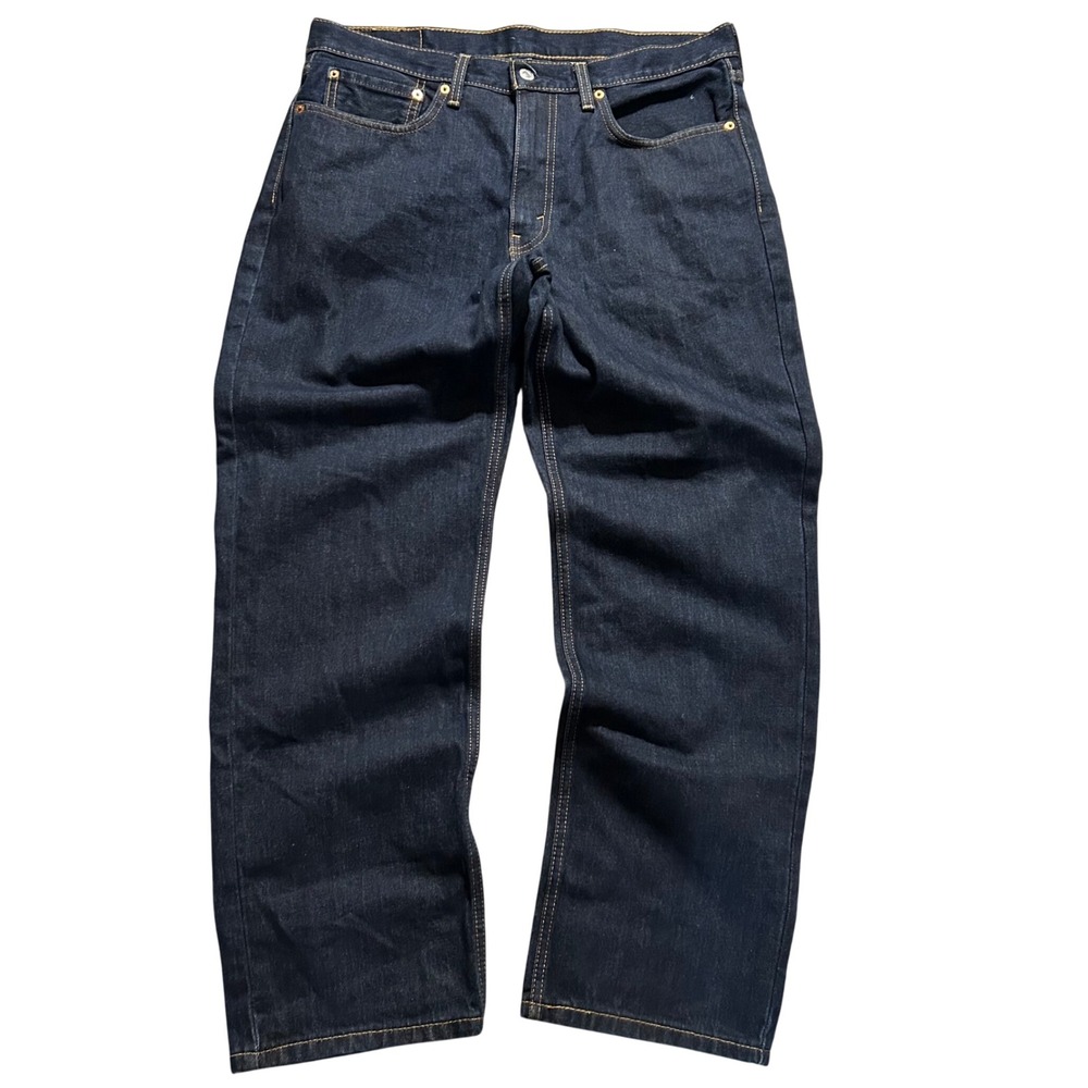 Levis 550 Jeans Mens 34x30 (Fits 36x30) Dark Indigo Relaxed Fit Tapered Leg
